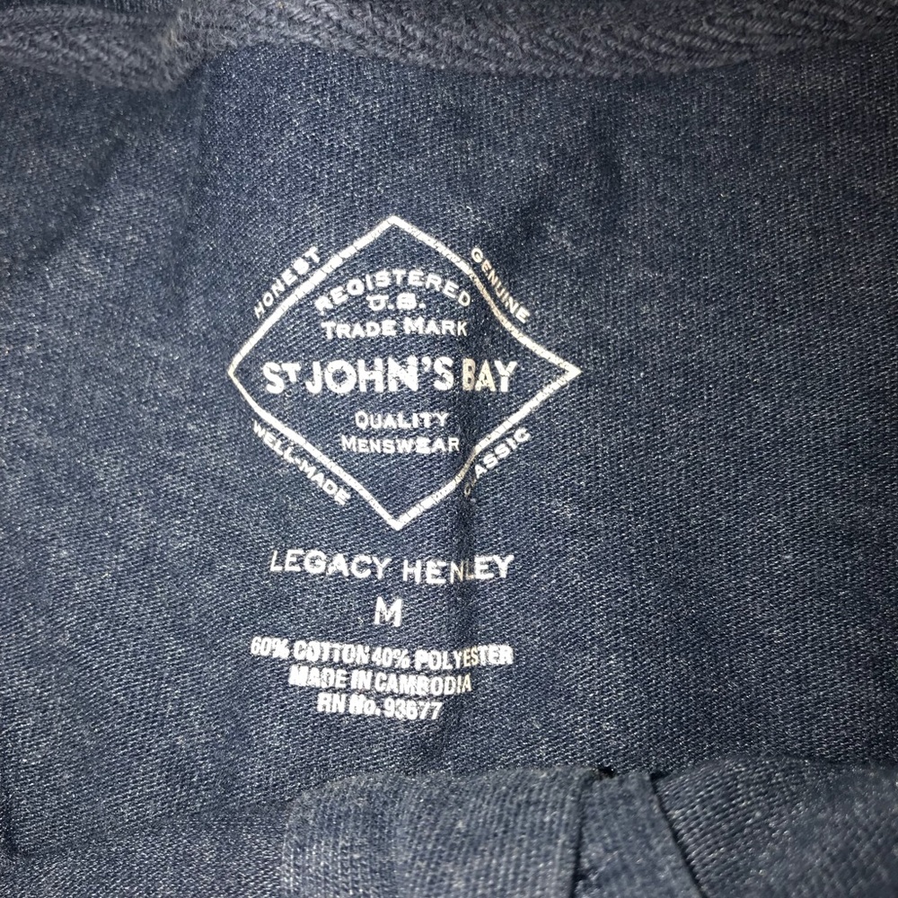 Long sleeve 3 button Henley, gray, M size